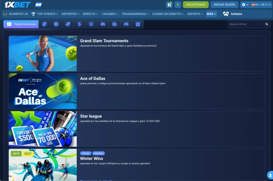 1xbet screen bonuses